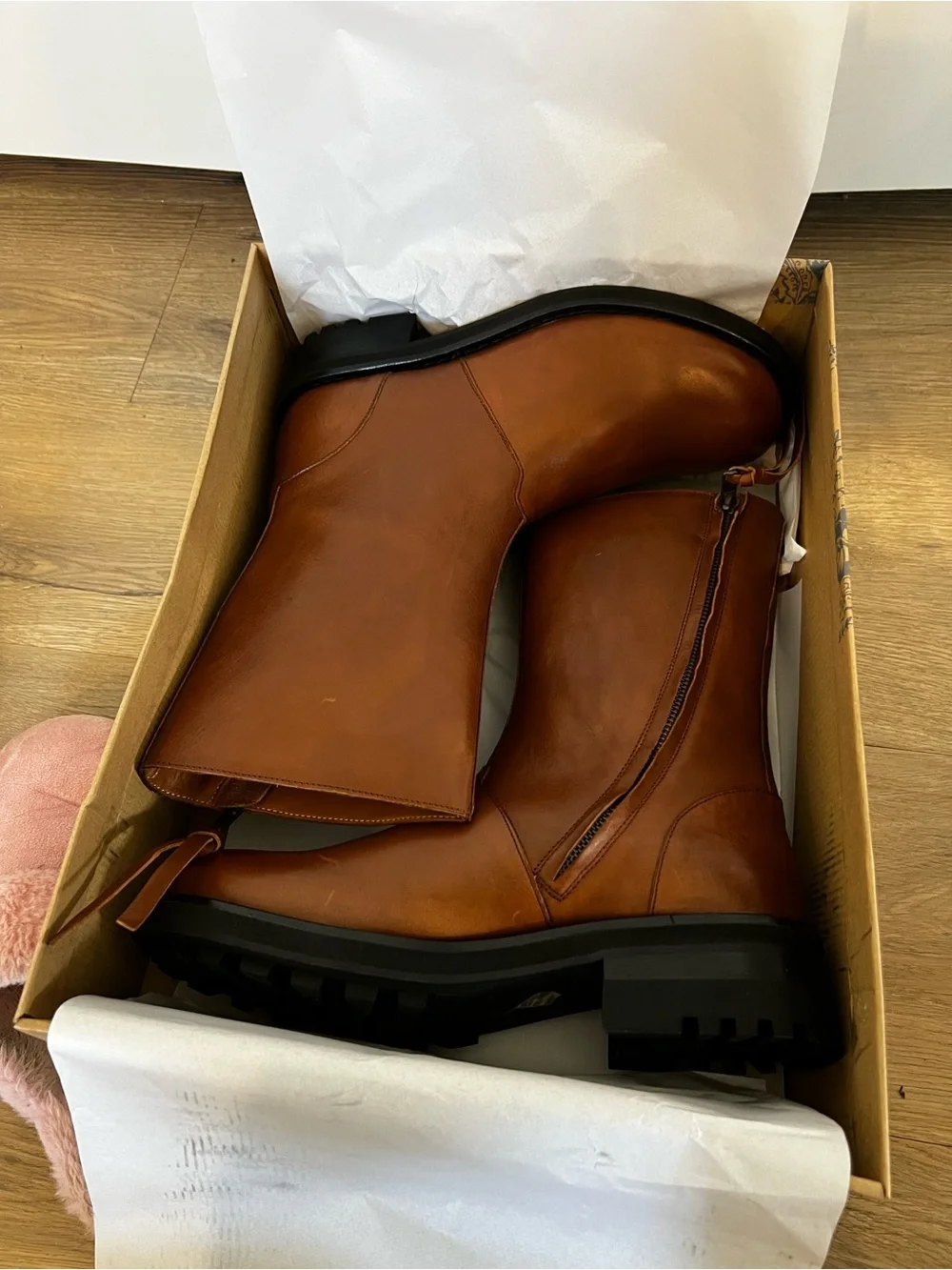 NIB Free people Bailey Brown Leather Mid-Calf Boots